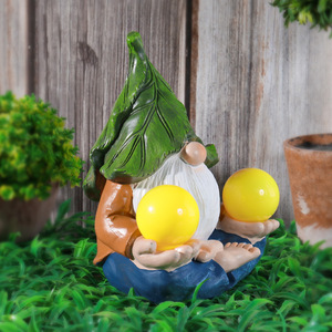 Decoración de Halloween jardín Elf estatua decoración lámpara Solar Gnome modelo al aire libre <span class=keywords><strong>duende</strong></span> resina decoración artesanía sin rostro enano estatuas - Product Image 3