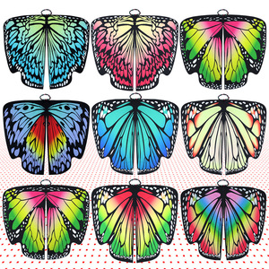 Capa de mariposa para danza del vientre, para mujer adulta, de fibra de poliéster, para espectáculos, con alas grandes giratorias, para Halloween, cosplay - Product Image 1