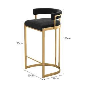 Modern Luxury Gold Metal Bar <b>Stool</b> Honeycomb Design High Chair for Kitchen Hotel <b>Dining</b> Outdoor Bedroom Use - Product Image 2