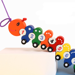 <span class=keywords><strong>Animali</strong></span> di legno per bambini all'ingrosso simpatici giocattoli del <span class=keywords><strong>treno</strong></span> che infilano blocchi di costruzione gioco di matematica - Product Image 2
