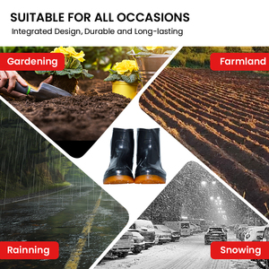 מגפי גומי pvc לגברים לעונת הגשם בקיץ החורף עמיד למים, מגפי בטיחות תעשייתיים נגד החלקה - Product Image 2