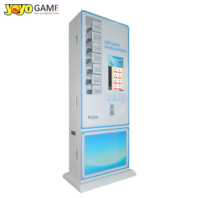 Touchscreen Mask Vending Machine with QR Code Payment Coin Bill Acceptor Operated Small Surgical Alcohol Machine for Epidemic