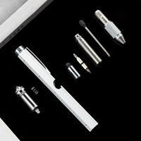 Stylo bille multifonction 9 en 1 1,0 mm avec lumière LED, règle, tournevis, niveau, ouvre-bouteille, logo personnalisé