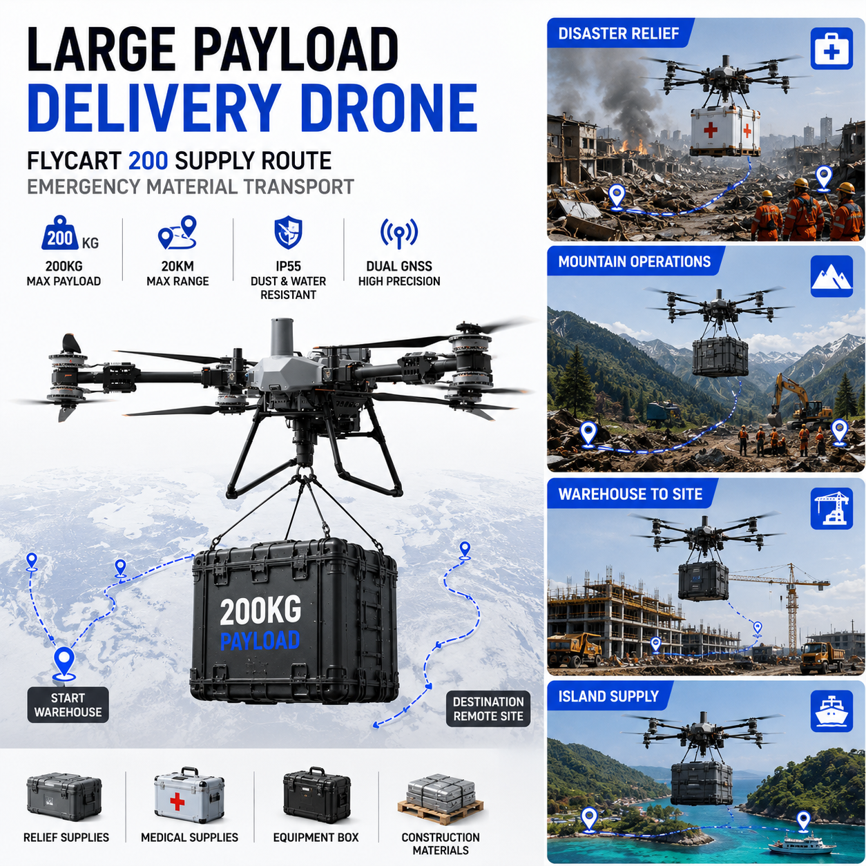 FlyCart 200 - Drone de livraison à forte charge utile