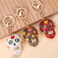 Porte-clés en métal en forme de sucre, alliage émaillé, breloque de sac Fête des Morts, festival mexicain, vente en gros