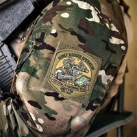 Patch moral tissé personnalisable et écologique Honey Badger avec design tactique auto-agrippant en tissu sergé pour chapeau