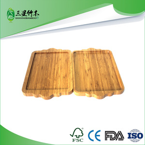 Bamboo serving <b>tray</b>, multi-functional hotel beverage <b>tray</b>, bamboo and wood <b>tea</b> <b>tray</b>, wine glass holder, bamboo household <b>tray</b> - Product Image 5