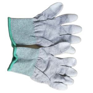 Led Industrie Geleidende Nylon Carbon Pu Met Vingertop Gecoate Elektronica Werken Antistatische Top Fit Esd Handschoenen - Product Image 1