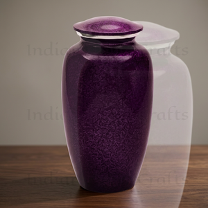 Urna de Vidrio Morado para Cenizas, Recuerdo Conmemorativo, Recipiente para Cenizas, Urna Funeraria para Cementerio o Santuario - Artesanía India - Product Image 3