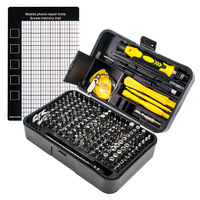 Kit d'outils de réparation multifonction 115-en-1 pour ordinateurs/téléphones avec mallette rigide, embouts de précision en acier au chrome-vanadium OEM
