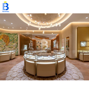 <span class=keywords><strong>Comptoir</strong></span> de kiosque de bijoux en bois massif de conception personnalisée avec étagères en verre pour l'affichage de magasin <span class=keywords><strong>au</strong></span> Jewels Mall - Product Image 5
