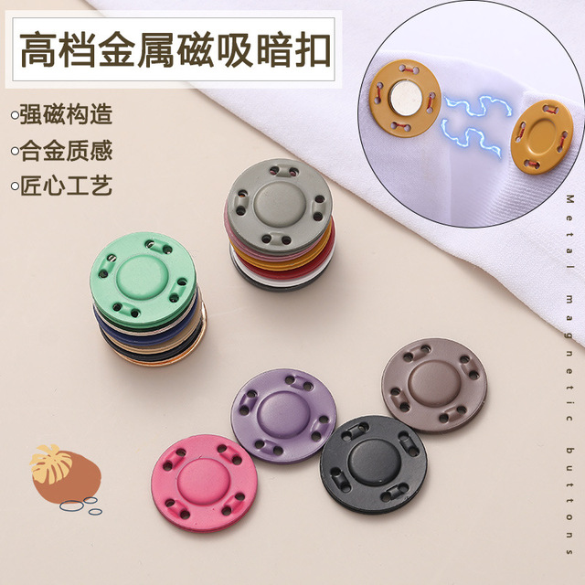 cnhk high-end colored metal magnetic buckle, concealed button, round , coat, attraction, mother-child b