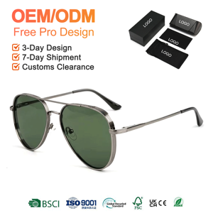 <span class=keywords><strong>Gafas</strong></span> <span class=keywords><strong>de</strong></span> <span class=keywords><strong>Sol</strong></span> Metálicas Vintage al por Mayor para Hombre y Mujer, Estilo Piloto con Doble Puente, Protección UV400, Logotipo Personalizado, Proveedor OEM <span class=keywords><strong>de</strong></span> <span class=keywords><strong>Gafas</strong></span> - Product Image 3