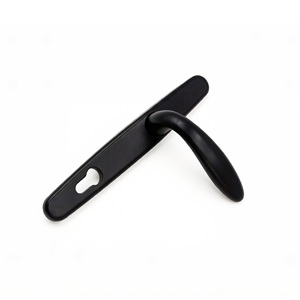 Poignée de <span class=keywords><strong>porte</strong></span> extérieure silencieuse en aluminium anodisé mat imperméable <span class=keywords><strong>pour</strong></span> chambre à coucher, 85 mm, noire, minimaliste, avec serrure, <span class=keywords><strong>pour</strong></span> <span class=keywords><strong>porte</strong></span> intérieure en <span class=keywords><strong>PVC</strong></span> - Product Image 2
