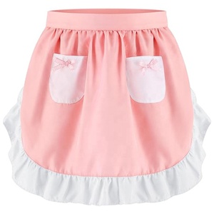 Grembiuli Bianchi Beckon da Donna con Tasche, Grembiule da Cucina per Cameriera, Grembiule Vintage con Balze, Costume Carino - Product Image 5