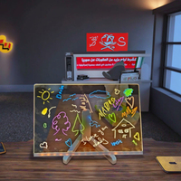 Tableau effaçable à sec en acrylique transparent LED Présentoir à lettres LED 7 couleurs pour néons personnels