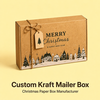 Boîte cadeau en papier kraft pour expédition, Noël, écologique, recyclable, biodégradable, emballage en papier naturel durable