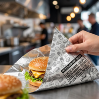 Papier d'emballage pour hot-dogs et hamburgers en aluminium laminé à usage unique, de qualité alimentaire, avec logo personnalisé, à une face, en nid d'abeille, isolant