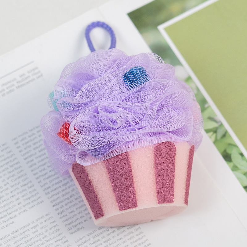 Éponge de bain gâteau violet