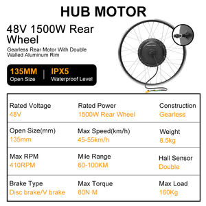 Kit de vélo électrique Greenpedel 48v 60-70 km/h 1500w sans batterie - Product Image 2