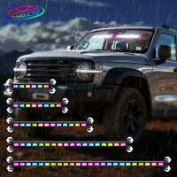 Pièces détachées automobiles Barre lumineuse LED multifonctionnelle RVB Barre lumineuse stroboscopique d'avertissement avec ventouses pour camion tout-terrain 12V 30V