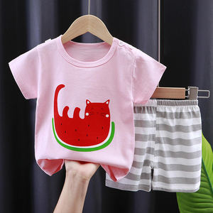 T-shirt pour enfants à manches courtes été garçon coton costume femme trésor été shorts bébé vêtements - Product Image 5
