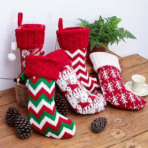 Chaussettes décoratives de Noël à suspendre à l'arbre, grand format, tricotées, de haute qualité, pour cadeaux de Noël - Product Image 4