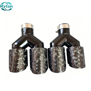 Puntas de <span class=keywords><strong>escape</strong></span> de fibra de carbono Rytan universales <span class=keywords><strong>para</strong></span> automóvil, de acero inoxidable y carbono forjado brillante, con interior negro <span class=keywords><strong>para</strong></span> <span class=keywords><strong>Akrapovic</strong></span> - Product Image 2