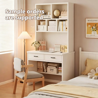 Bureau d'ordinateur intégré avec étagère pour la maison et le bureau, idéal pour les petits espaces, chambre à coucher, bureau mural, bureau d'étude et d'écriture, robuste