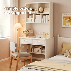 Scrivania con Libreria Integrata per Ufficio Domestico, Tavolo per Computer per Adulti, Scrivania <span class=keywords><strong>da</strong></span> Parete per Camere Piccole, Studio e Scrittura, Solida - Product Image 1