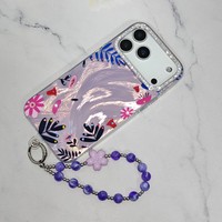 Casing Ponsel Bunga dengan Gelang Bunga untuk Iphone 15 Pro Max, Casing Pelindung Anti Benturan untuk 17 Pro Max