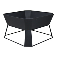 Polygone extérieur metal firepit design avec la combustion du bois dans le jardin et patio Brazier