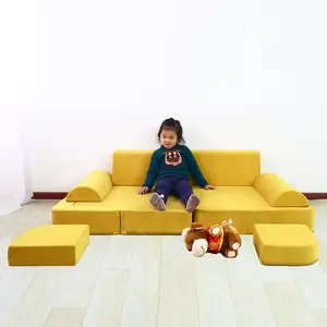 Saien Factory Price Children Gifts Play Couches High density Foam Blocks Suede Sofa Living Room Sofa Furniture
