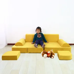Saien prezzo di fabbrica regali per bambini giocano divani ad alta densità blocchi di schiuma in pelle scamosciata divano soggiorno divano <span class=keywords><strong>mobili</strong></span> - Product Image 1