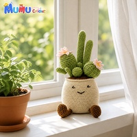 Vente en gros de poupées amigurumi en crochet faites à la main, cactus et succulentes en pot, finies, pour les fournitures de boutiques de cadeaux