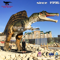Modèles animatroniques de dinosaures jurassiques, sculpture de spinosaure grandeur nature, statue de dinosaure, décoration de parc