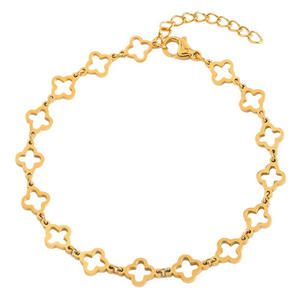 Pulseras de Acero de Titanio con Diseño de Trébol de Cuatro Hojas, Simples y Modernas, de Alta Gama y Éxito de Ventas, de Proveedor Transfronterizo - Product Image 5