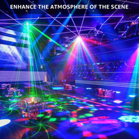 Projecteur de scène DJ YSH Disco 5-en-1 LED/Laser/Gobo avec contrôle DMX/Télécommande/Activé par le son, effets stroboscopiques RGBW Bee-Eye pour mariages et bars