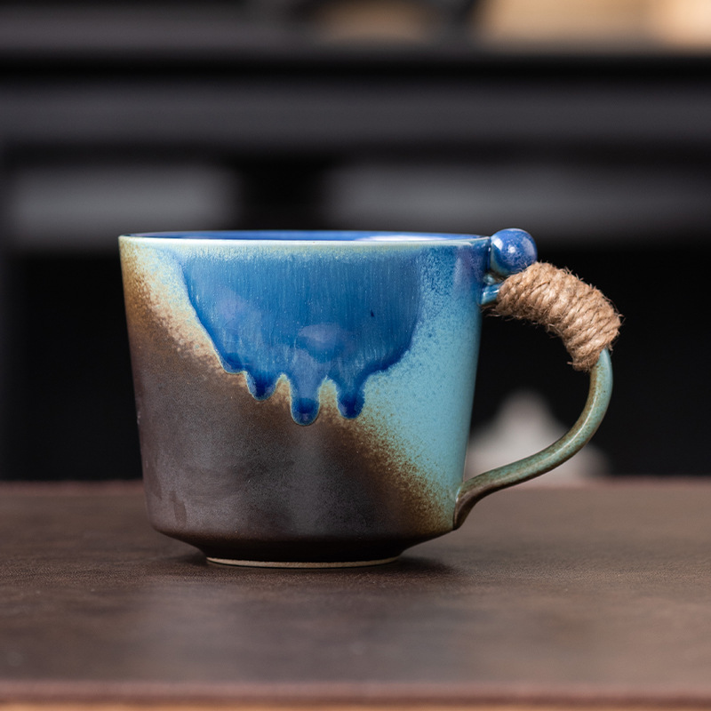 Attache corde poupée cup-flow glaçure bleu