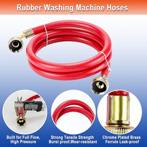 Hot And Cold Burst Proof Rubber Universal Fit 2 Pack 3/4 inch Washer Hoses Washing Machine Inlet Hose With Easy Installation - Product Image 3