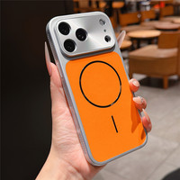 Nouvelle Coque Magnétique Grande Fenêtre pour iPhone 17 13 14 15 16 Pro Max, Texture Métallique, Housse Rigide
