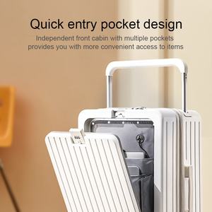 Bonito viaje Venta caliente 20 ''22'' 24 ''26'' Maleta de lujo de viaje de mano Apertura frontal equipaje de carro ancho equipaje de aluminio - Product Image 5
