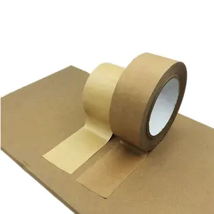 Eco Friendly Custom LOGO Printed Matte Surface Writable Self Adhesive Craft Kraft Paper Packing Tape