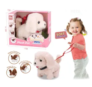 Hot Selling Elektrische Dieren Knuffels B/O Walking Pluche Hond Voor Kinderen