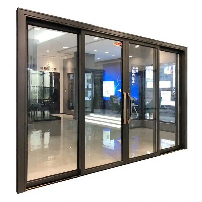 Puertas correderas de vidrio con Triple aislamiento, marco de aluminio económico, venta