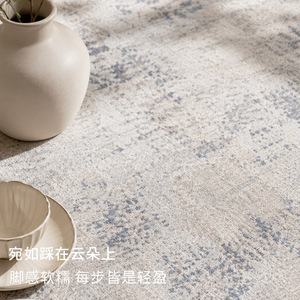 EIFFEL HOME พรมทรงกลม สีฟ้าหมอก ผ้าแคชเมียร์เทียม ซักได้ ห้องนั่งเล่น ห้องนอน - Product Image 3