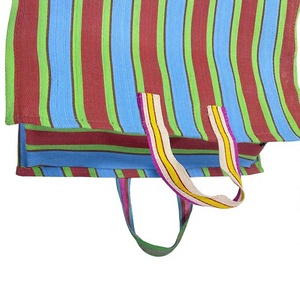 Sacs à provisions rayés écologiques tissés en nylon PP recyclés durables fabriqués en plastique polypropylène - Product Image 1