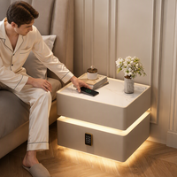Table de chevet intelligente avec plateau en pierre, meuble de chambre à coucher simple et de haute qualité, vente chaude