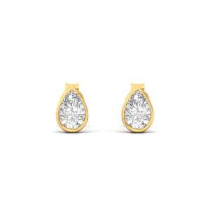 Boucles d'oreilles solitaires tendance Blaze en or 10K plaqué, avec diamant de laboratoire CVD taille poire de 0,355 ct, design élégant et étincelant, cadeau de bijoux - Product Image 5