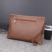 Pochette enveloppe en cuir PU de grande taille pour homme, de qualité supérieure, vintage, populaire, personnalisable, en gros, par un designer